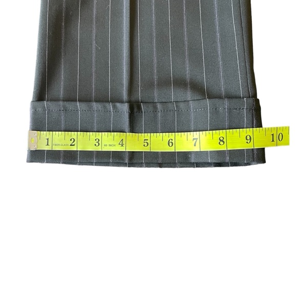 BCBGMaxAzria Black/Purple Pinstripe Wool Blend Cuffed Straight Leg Pant (8/10) - Picture 11 of 14